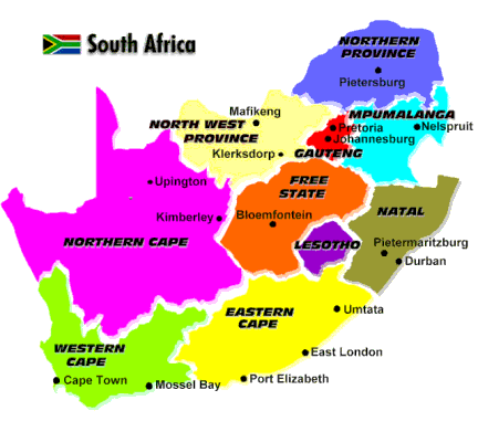 Map Of South Africa Provinces And Capitals - Altbodywave